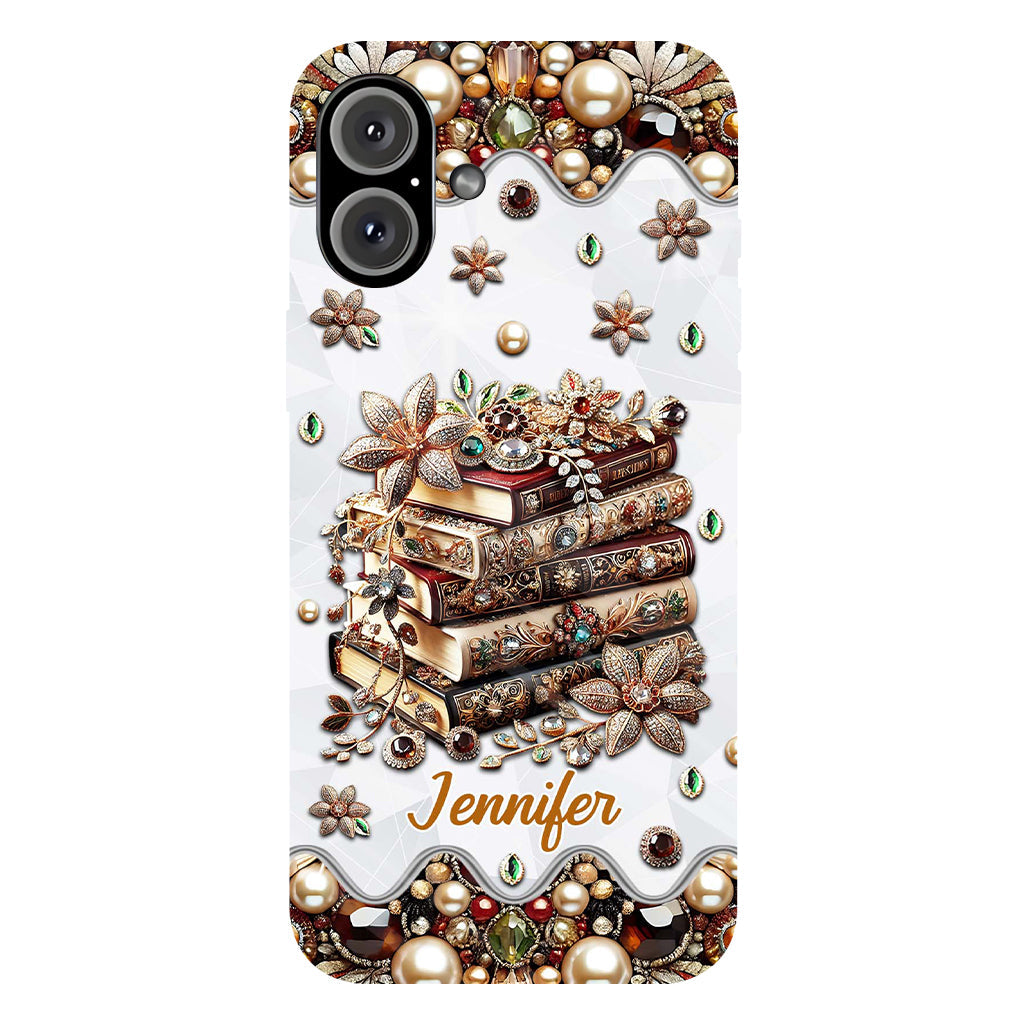 Une fille qui aime les livres - Coque de téléphone personnalisée avec impression intégrale d'un livre