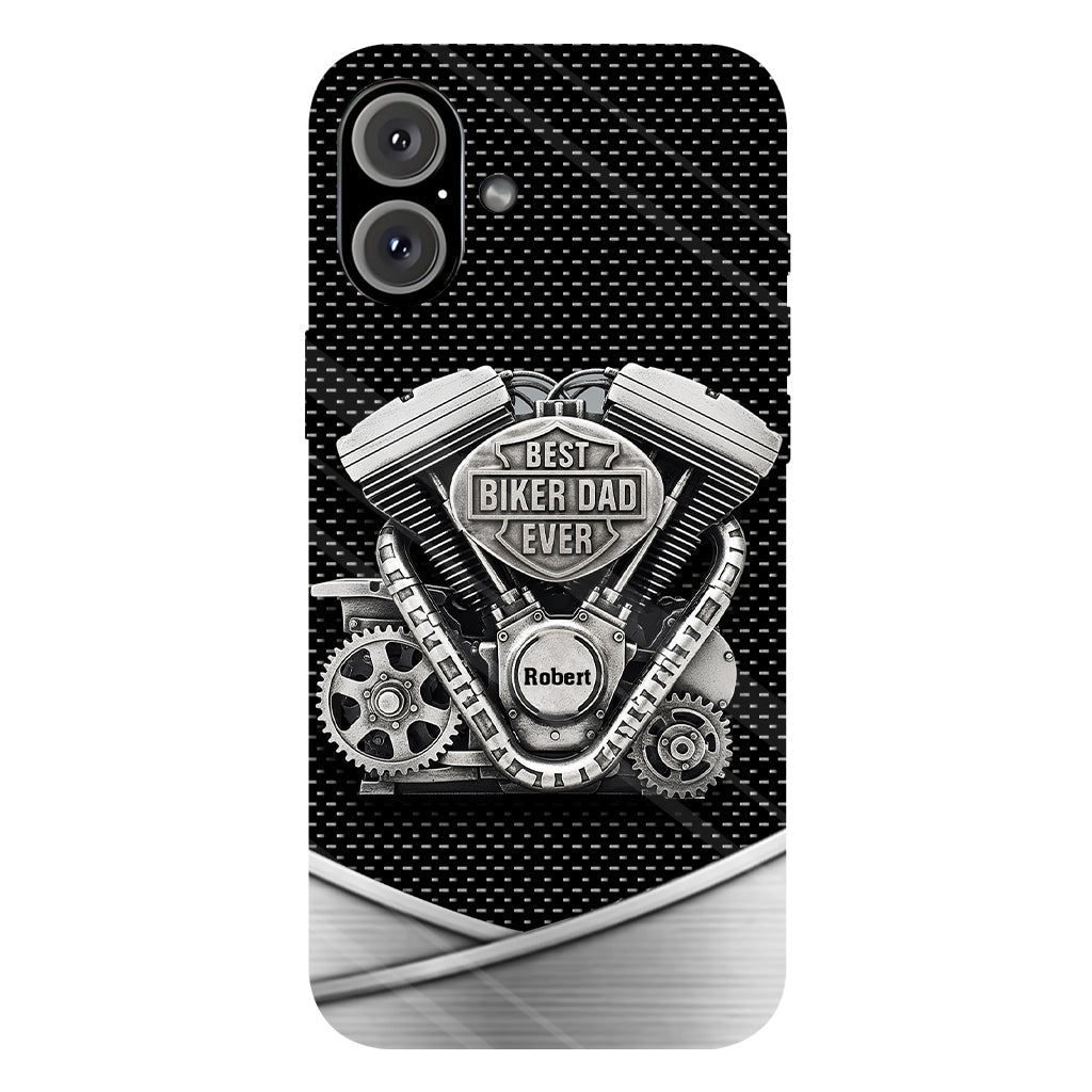Meilleur papa du monde - Coque de téléphone personnalisée avec motif motard