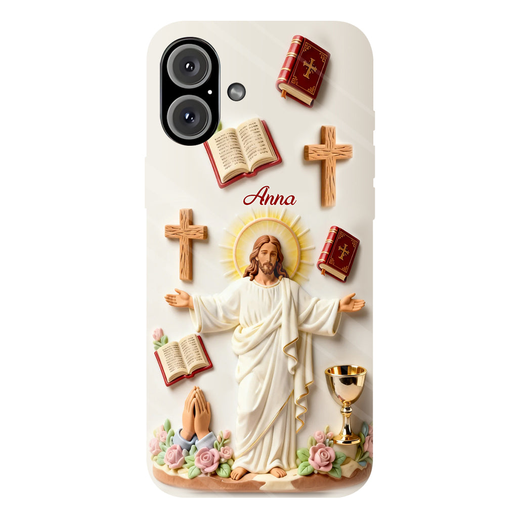 La foi plutôt que la peur - Coque de téléphone personnalisée avec impression chrétienne intégrale