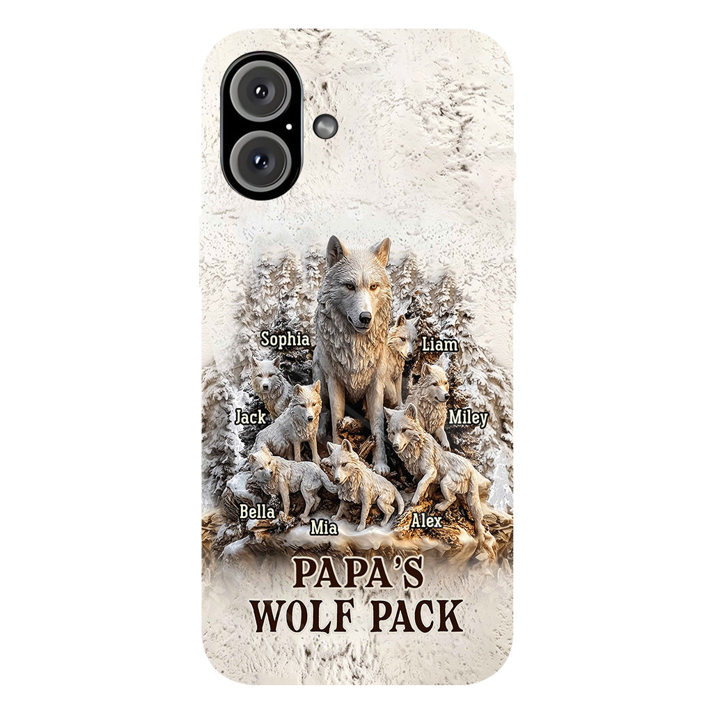 Papa's Wolf Pack - Personalized Father Full Print Phone Case