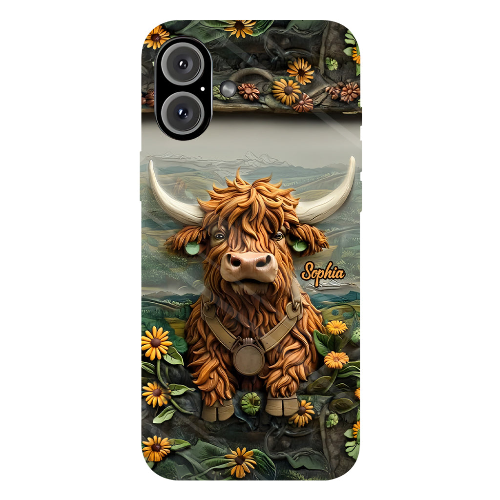 Coque de téléphone personnalisée avec imprimé vache des Highlands - Mignonne vache des Highlands