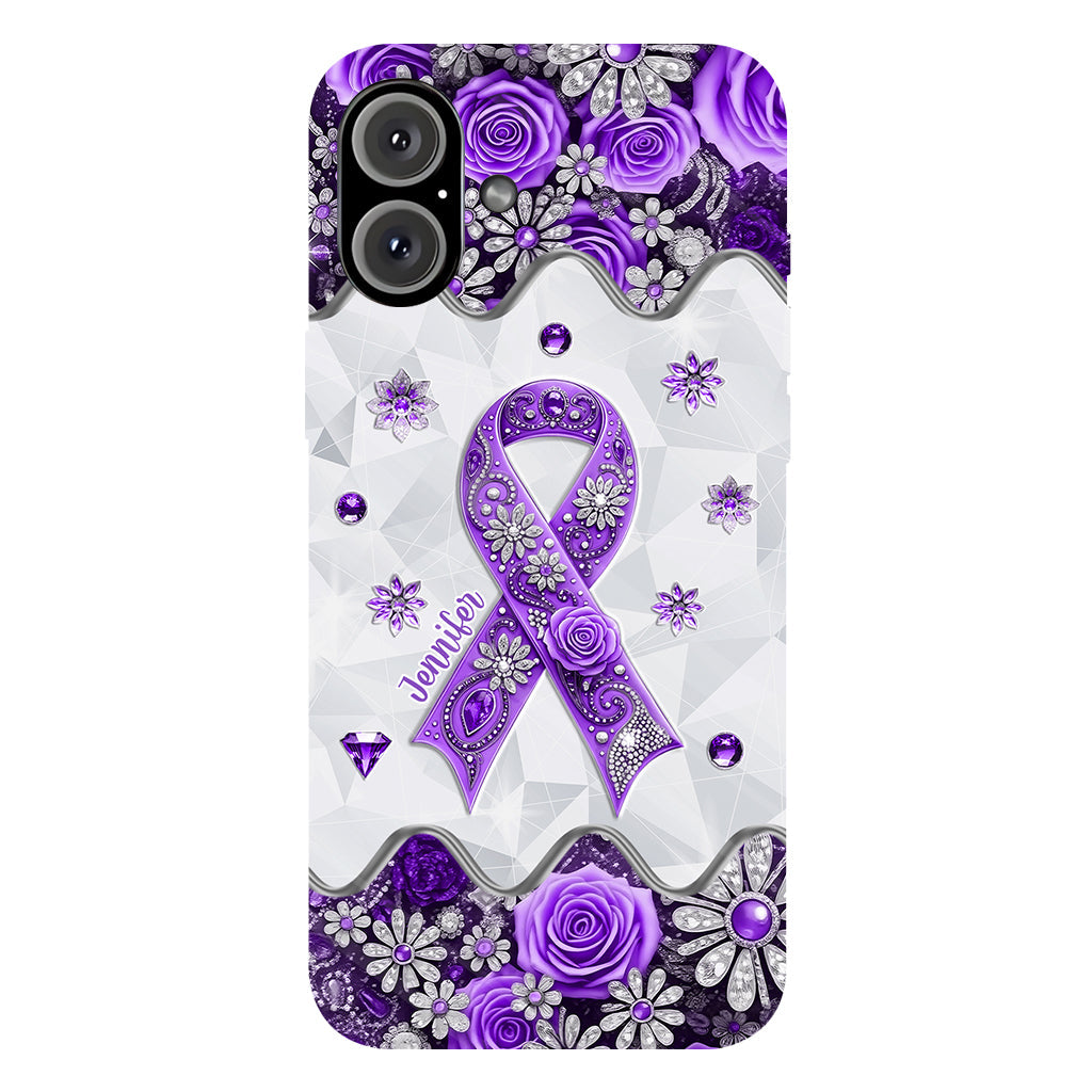 Sensibilisation au cancer - Coque de téléphone personnalisée avec impression intégrale sur la sensibilisation au cancer du pancréas