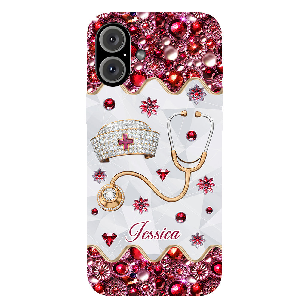 Nurse's Hat & Stethoscope - Personalized Nurse Full Print Phone Case