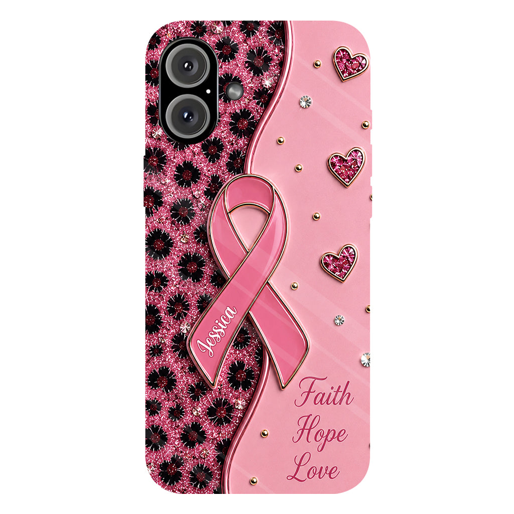 Pink Ribbon - Personalized Breast Cancer Awareness Full Print Phone Case