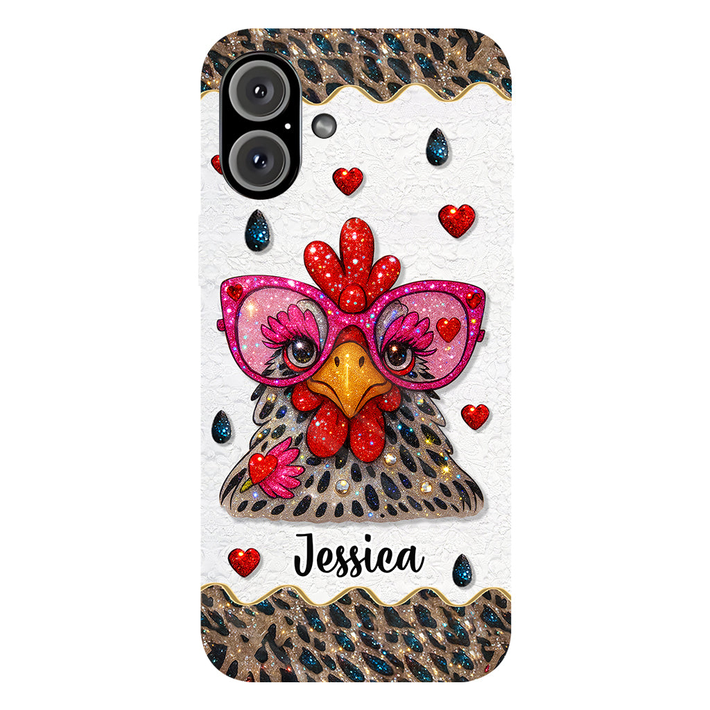Coque de téléphone personnalisée Crazy Chicken Lady - Motif poulet intégral