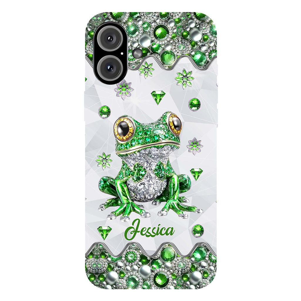 Une fille qui adore les grenouilles - Coque de téléphone personnalisée avec motif grenouille
