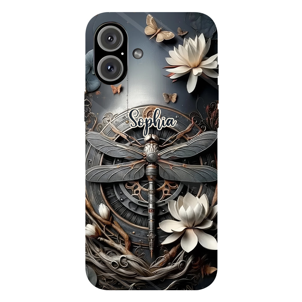 Coque de téléphone personnalisée Libellule noire - Motif libellule intégral