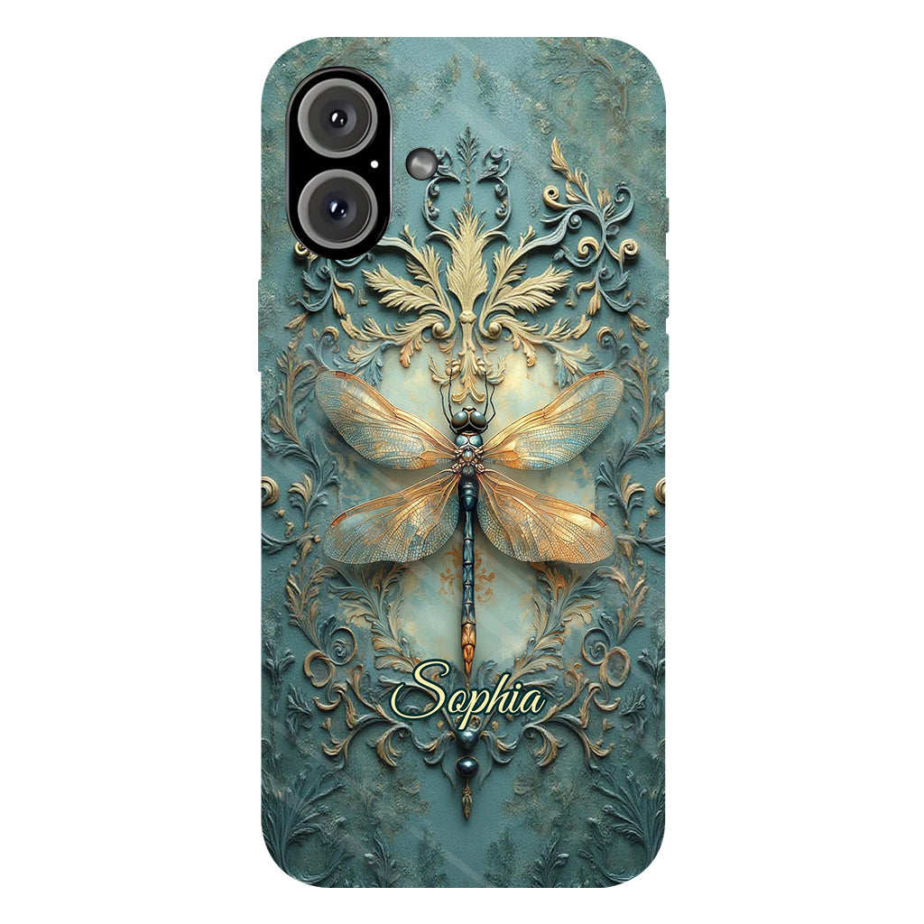 Superbe coque de téléphone personnalisée avec motif libellule - Motif libellule intégral