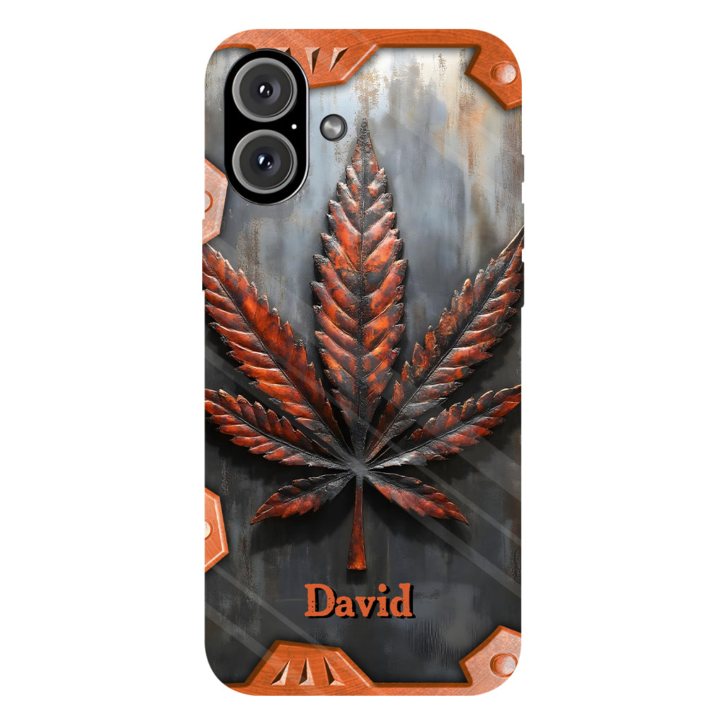 Superbe coque de téléphone personnalisée avec motif feuille et cannabis