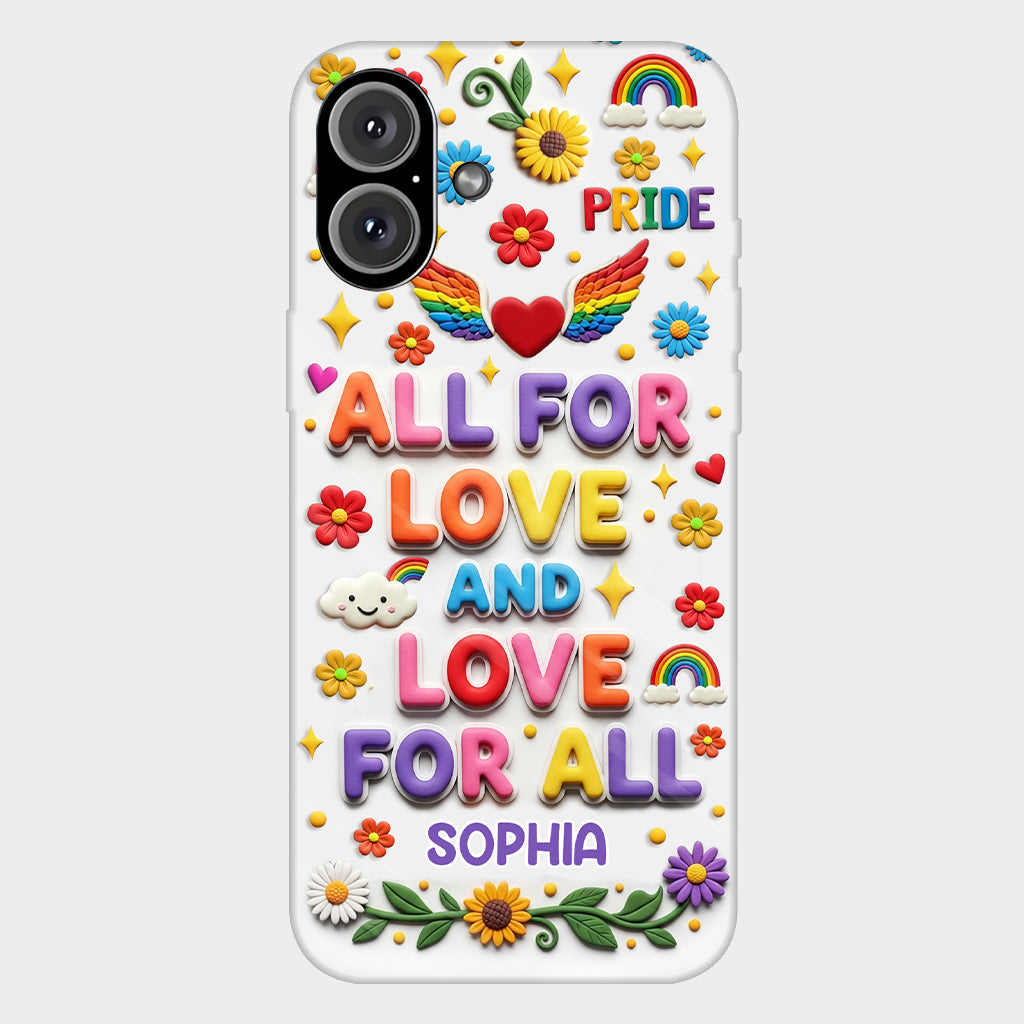 Tout pour l'amour et l'amour pour tous - Coque de téléphone personnalisée avec imprimé intégral en soutien LGBT