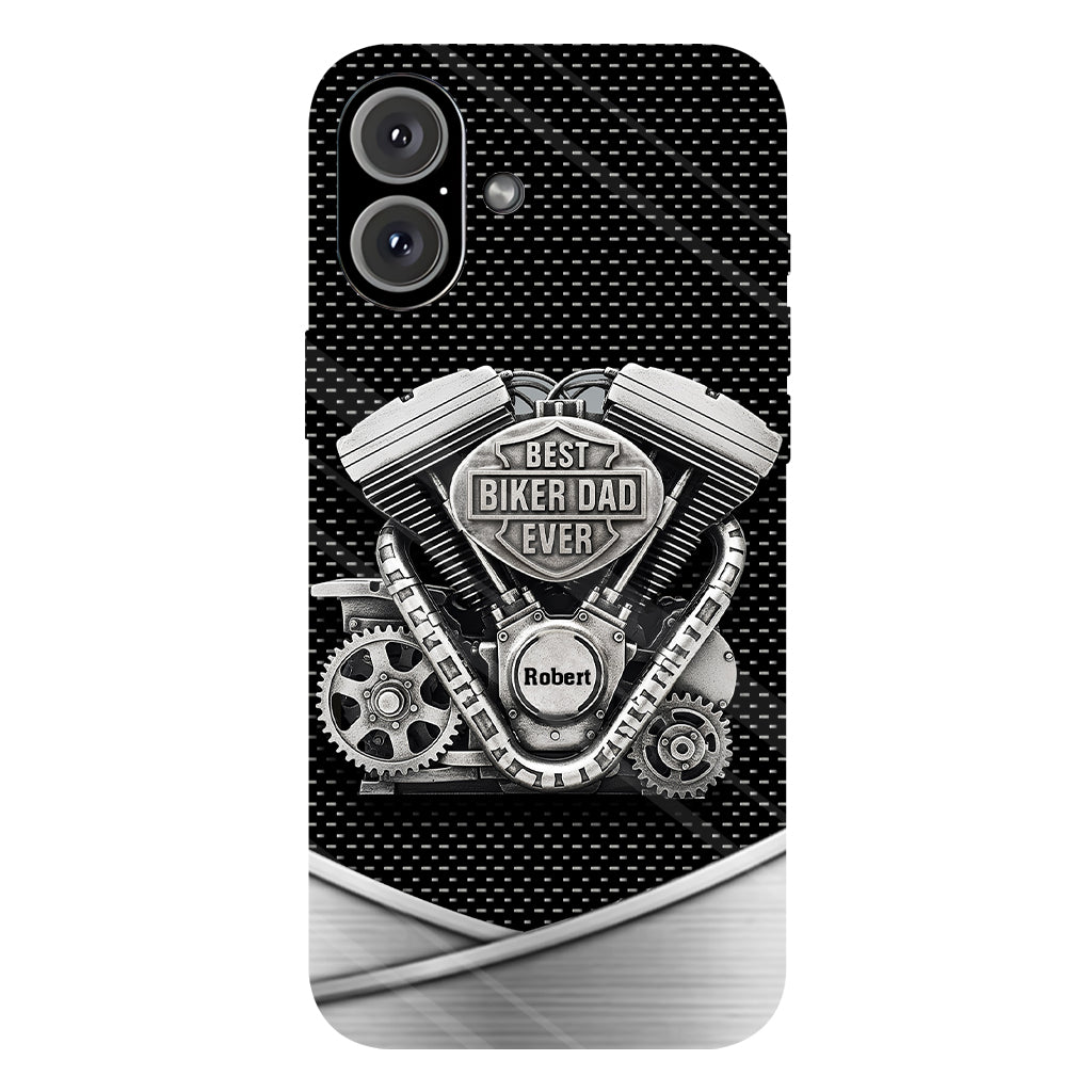 Meilleur papa du monde - Coque de téléphone personnalisée avec motif motard