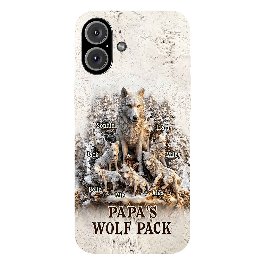 Papa's Wolf Pack - Personalized Father Full Print Phone Case