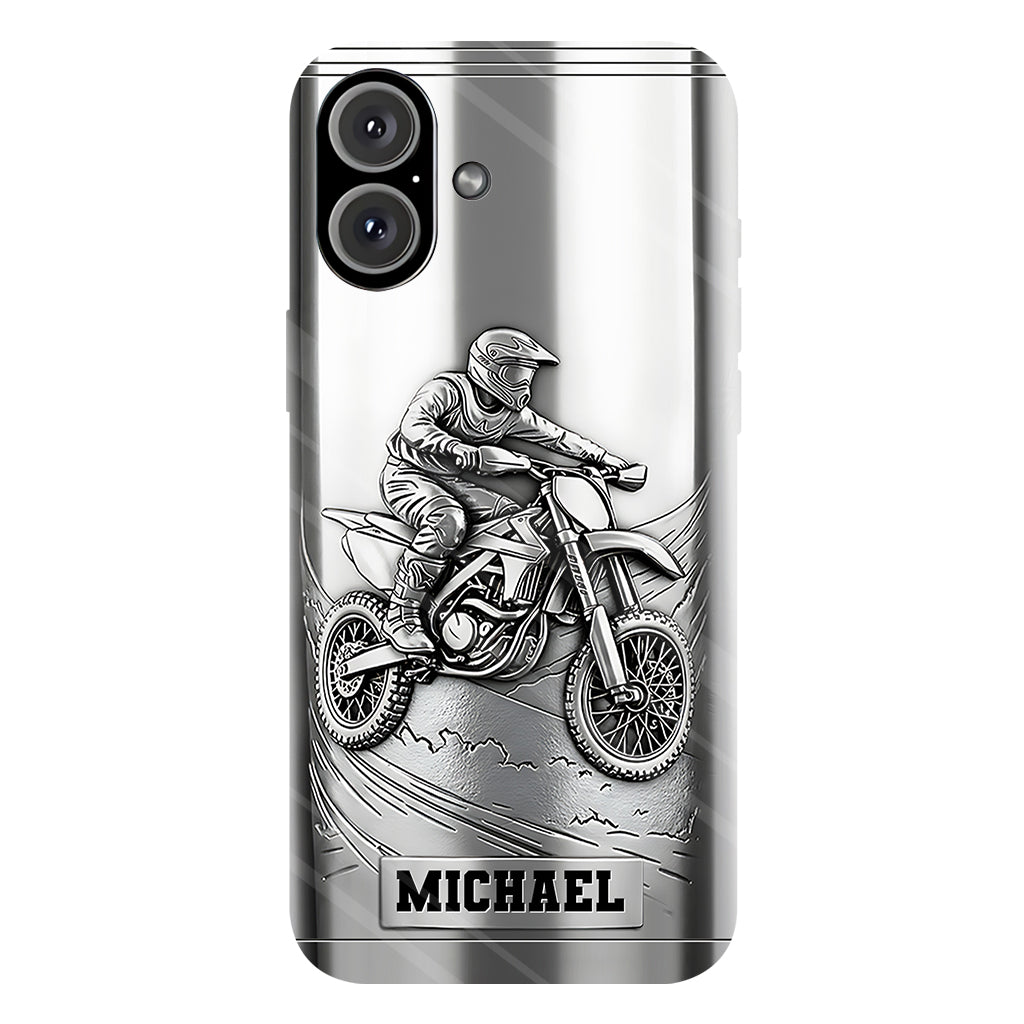 Metalic Dirt Bike/ Motocross - Personalized Dirt Bike Full Print Phone Case