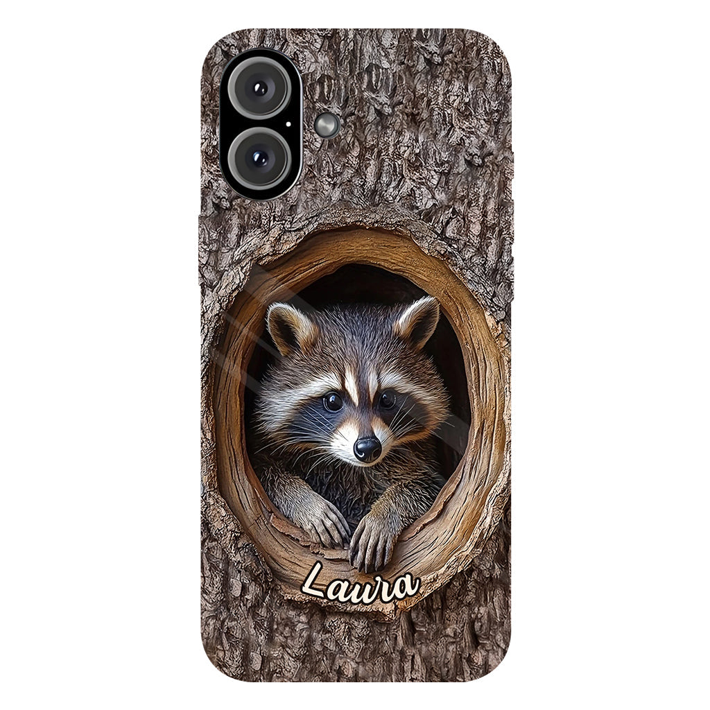 Adorable raton laveur - Coque de téléphone personnalisée avec motif raton laveur intégral