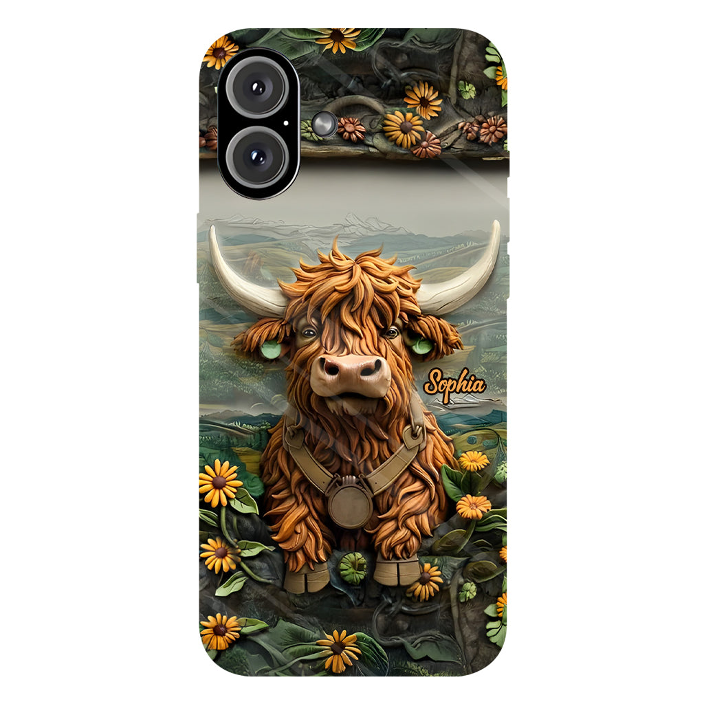 Coque de téléphone personnalisée avec imprimé vache des Highlands - Mignonne vache des Highlands