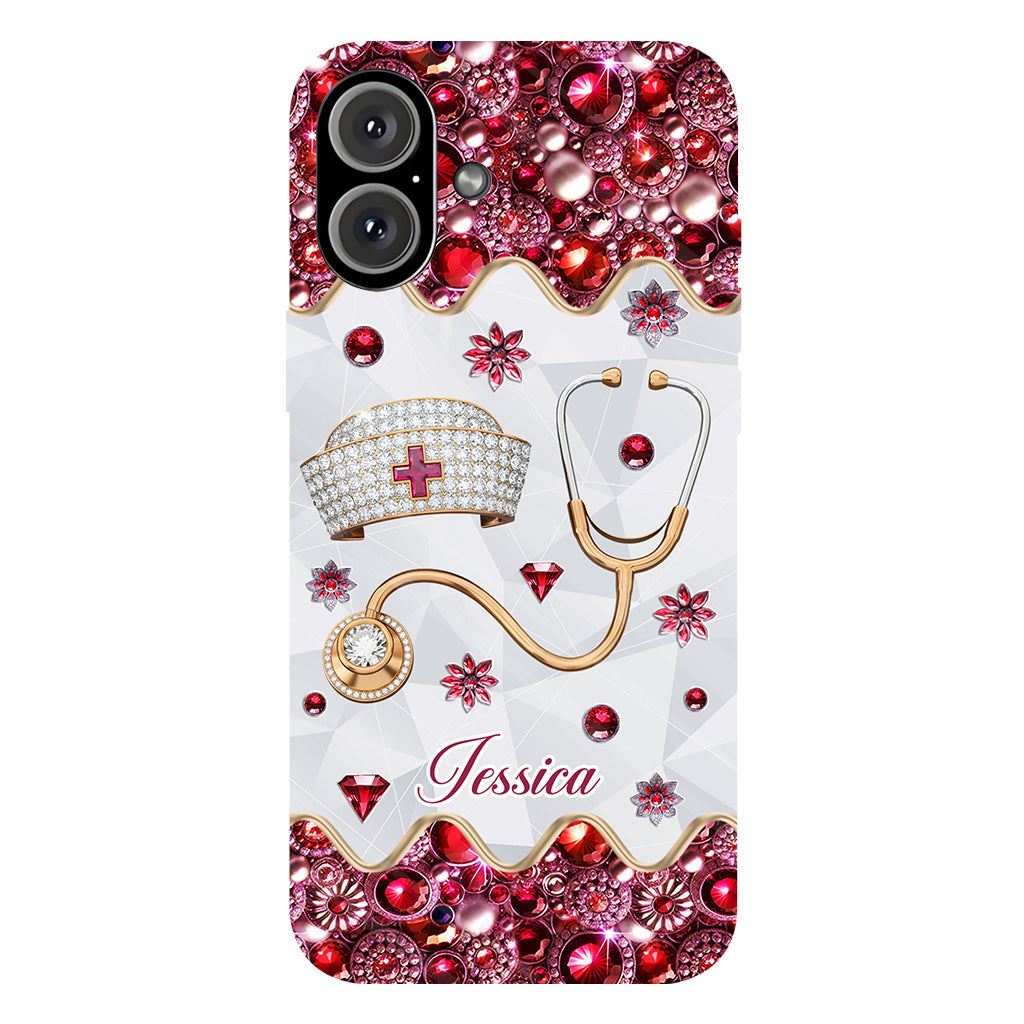 Nurse's Hat & Stethoscope - Personalized Nurse Full Print Phone Case