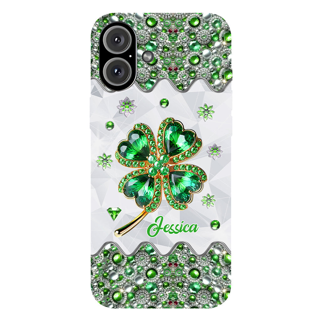 Glückskleeblatt – Personalisierte Handyhülle mit Allover-Print zum St. Patrick's Day