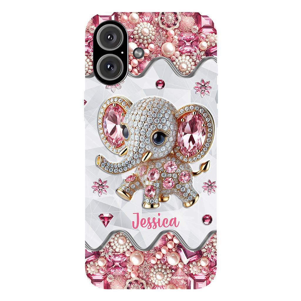 Une fille qui aime les éléphants - Coque de téléphone personnalisée avec imprimé éléphant