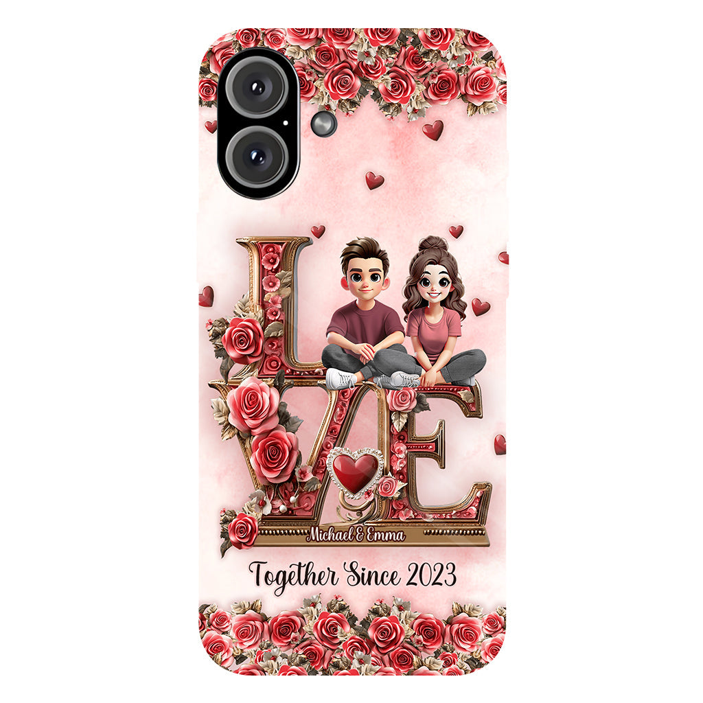 I Love You Forever - Personalized Couple Full Print Phone Case