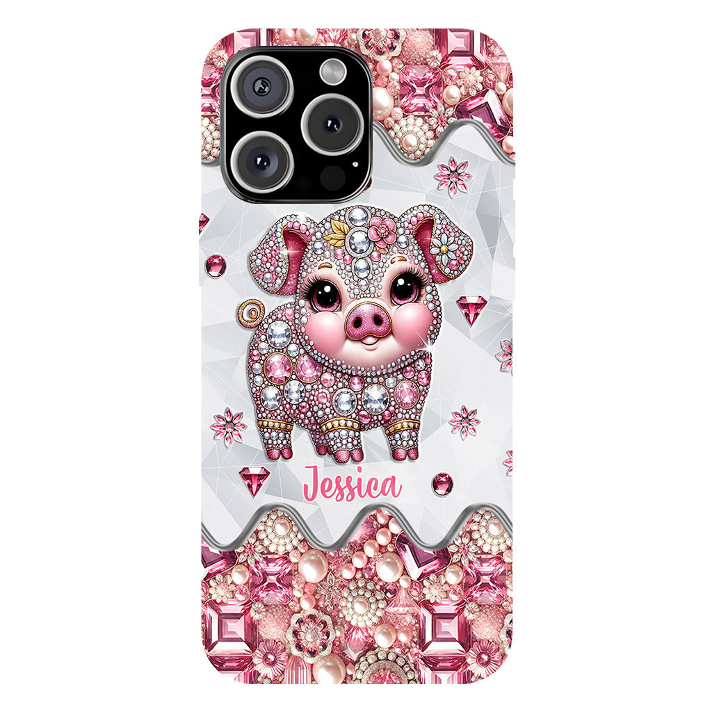Coque de téléphone personnalisée pour amoureux des cochons - Mignon Cochon - Impression intégrale