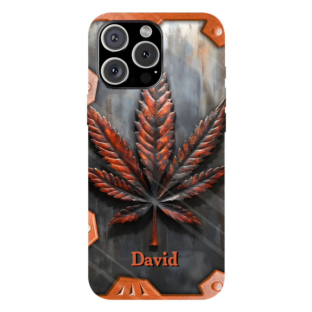 Superbe coque de téléphone personnalisée avec motif feuille et cannabis