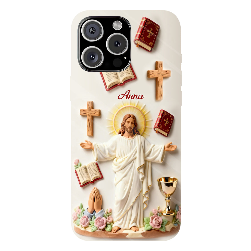 La foi plutôt que la peur - Coque de téléphone personnalisée avec impression chrétienne intégrale