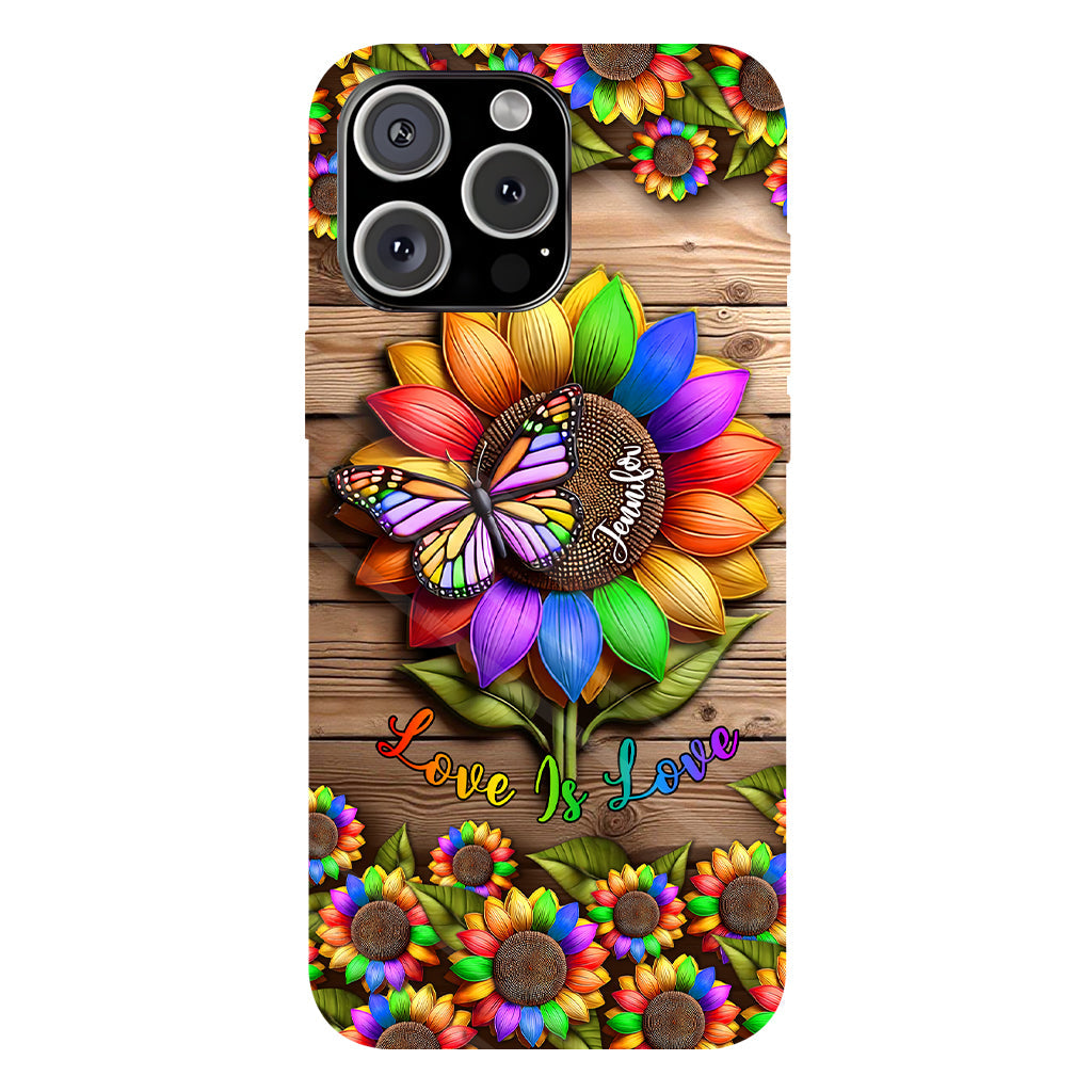 L'amour c'est l'amour - Coque de téléphone personnalisée avec imprimé intégral en soutien à la communauté LGBT