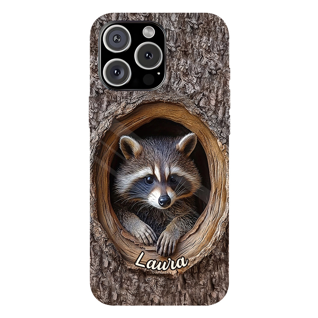 Adorable raton laveur - Coque de téléphone personnalisée avec motif raton laveur intégral