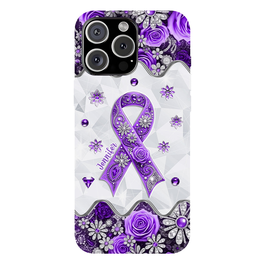 Sensibilisation au cancer - Coque de téléphone personnalisée avec impression intégrale sur la sensibilisation au cancer du pancréas