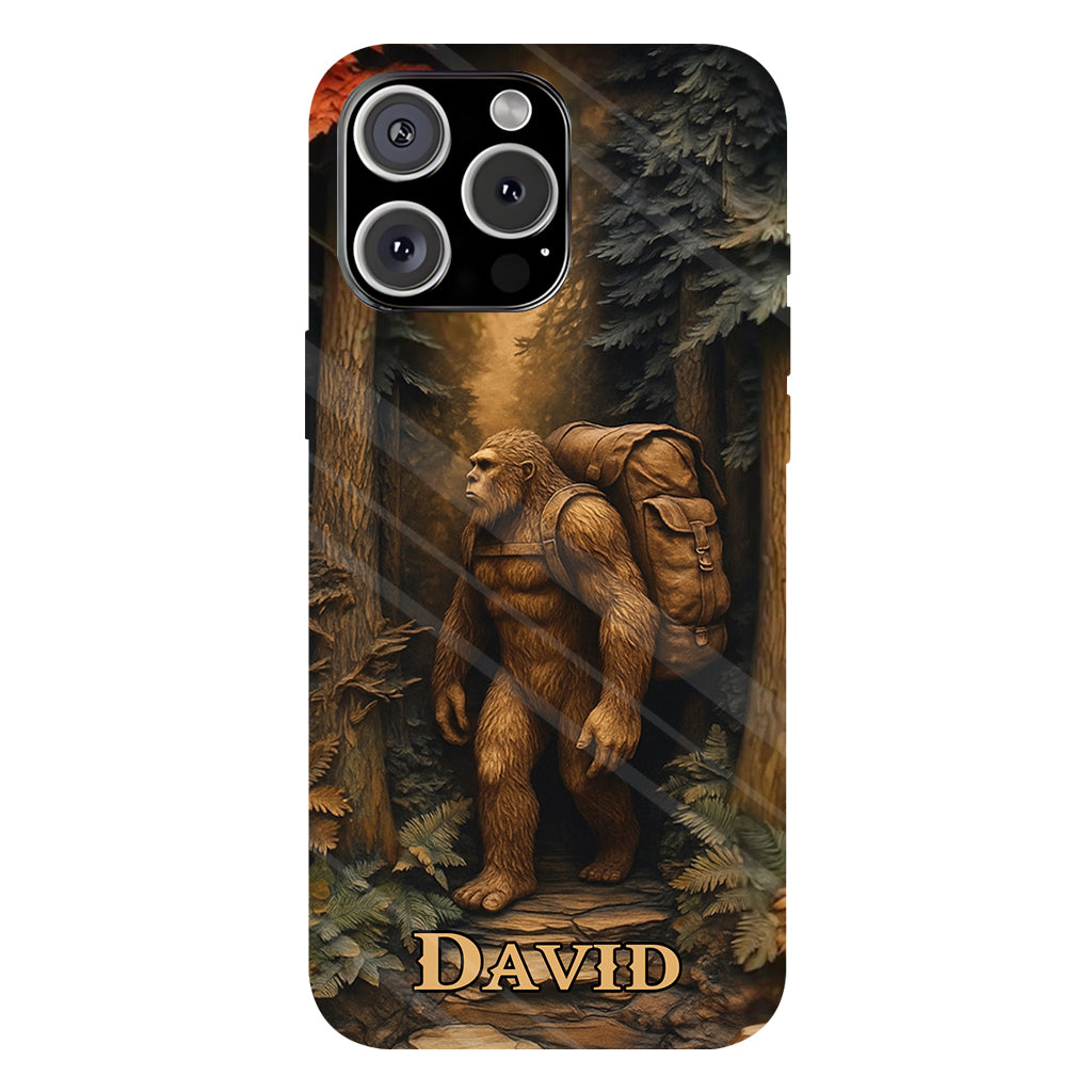 Sasquatch In Forest - Personalized Hiking Full Print Phone Case