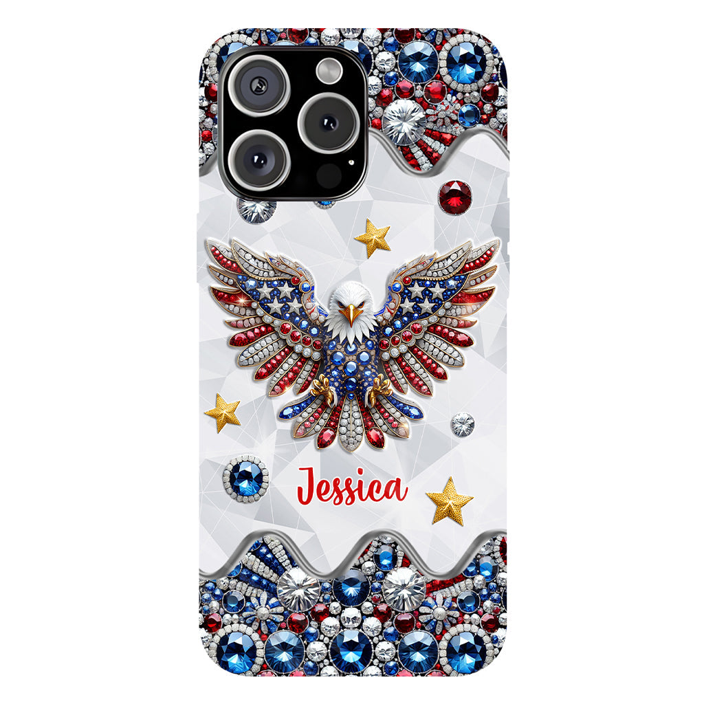 Coque de téléphone personnalisée avec aigle à tête blanche et motif patriotique