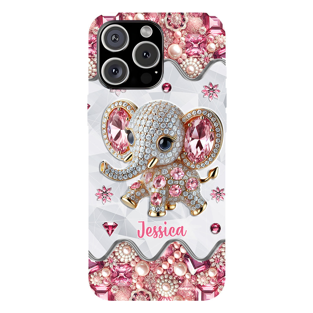 Une fille qui aime les éléphants - Coque de téléphone personnalisée avec imprimé éléphant