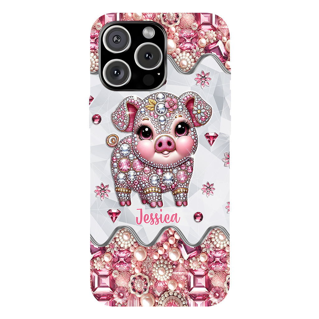 Coque de téléphone personnalisée pour amoureux des cochons - Mignon Cochon - Impression intégrale