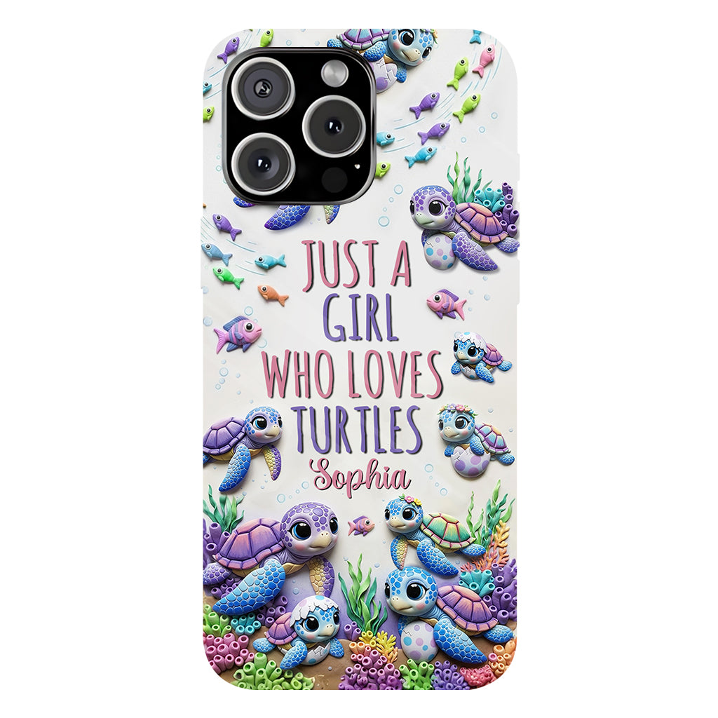 Just A Girl Who Loves Turtles - Personalized Turtle Full Print Phone Case