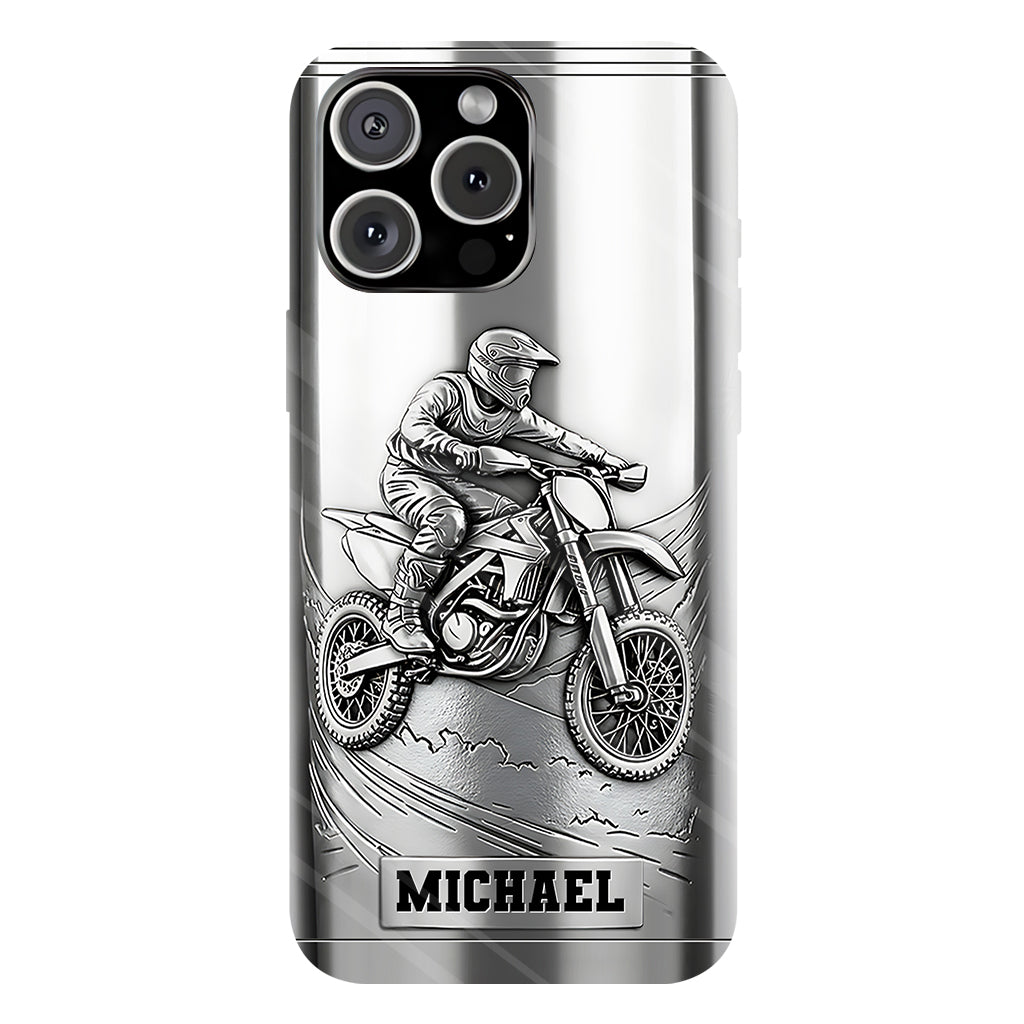 Metalic Dirt Bike/ Motocross - Personalized Dirt Bike Full Print Phone Case