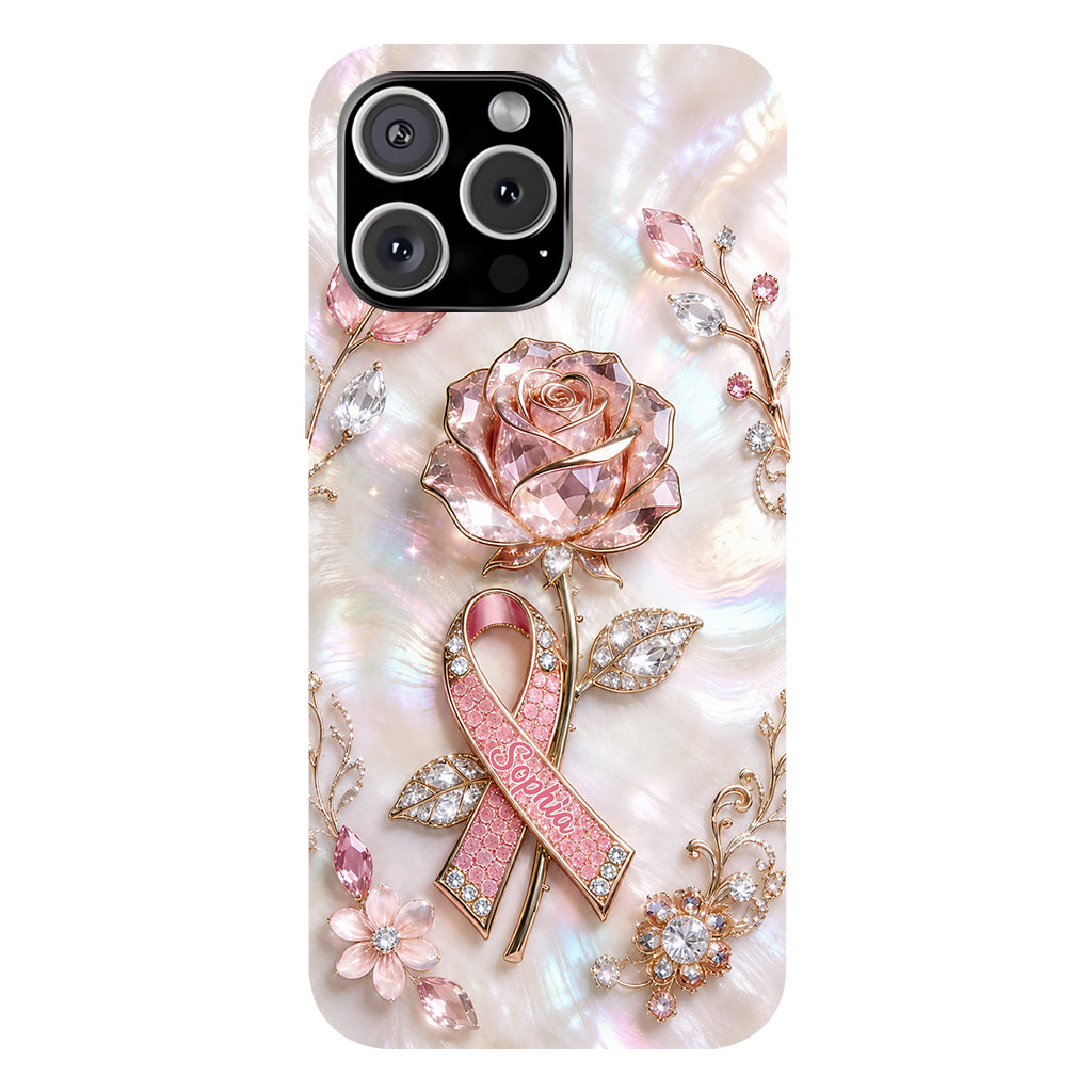 Faith Hope Love - Personalized Breast Cancer Awareness Full Print Phone Case & Phone Grip