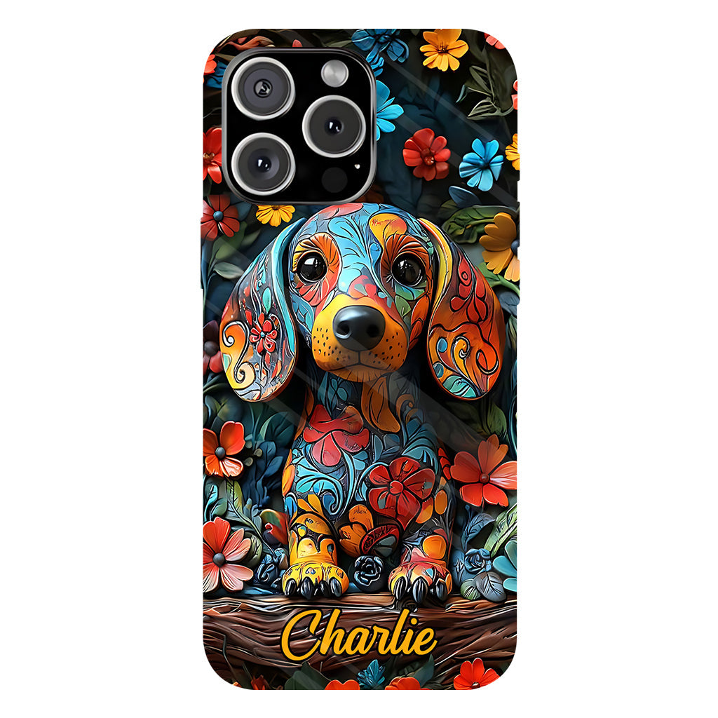 Love Dachshund - Personalized Dog Full Print Phone Case