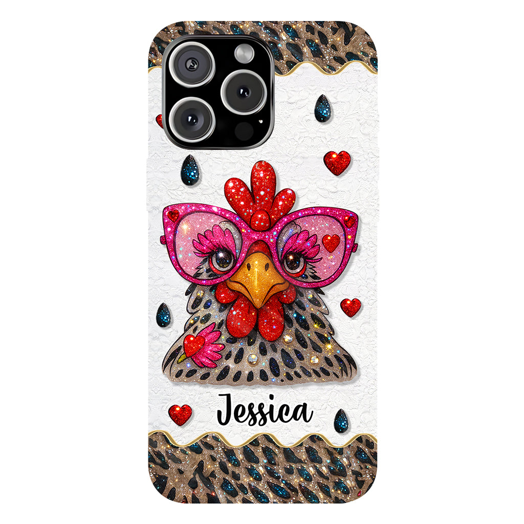 Coque de téléphone personnalisée Crazy Chicken Lady - Motif poulet intégral