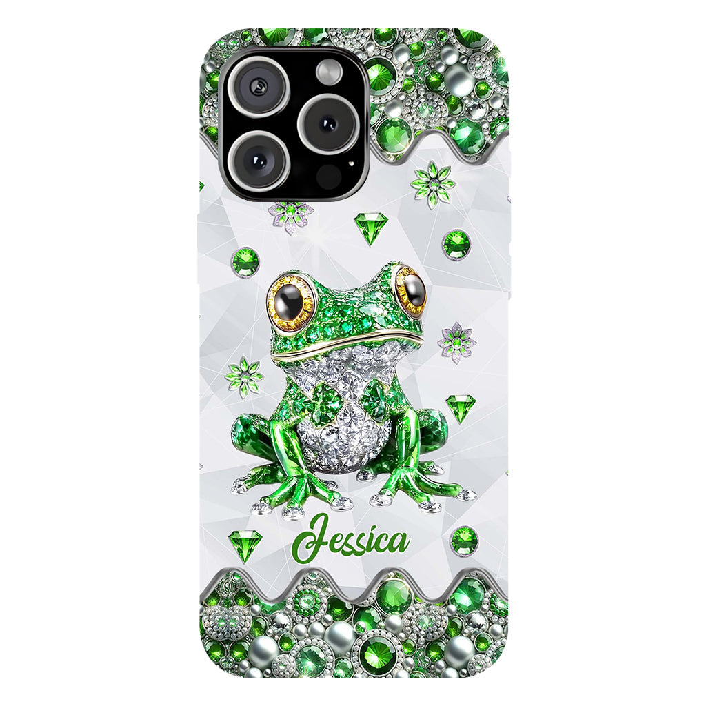 Une fille qui adore les grenouilles - Coque de téléphone personnalisée avec motif grenouille