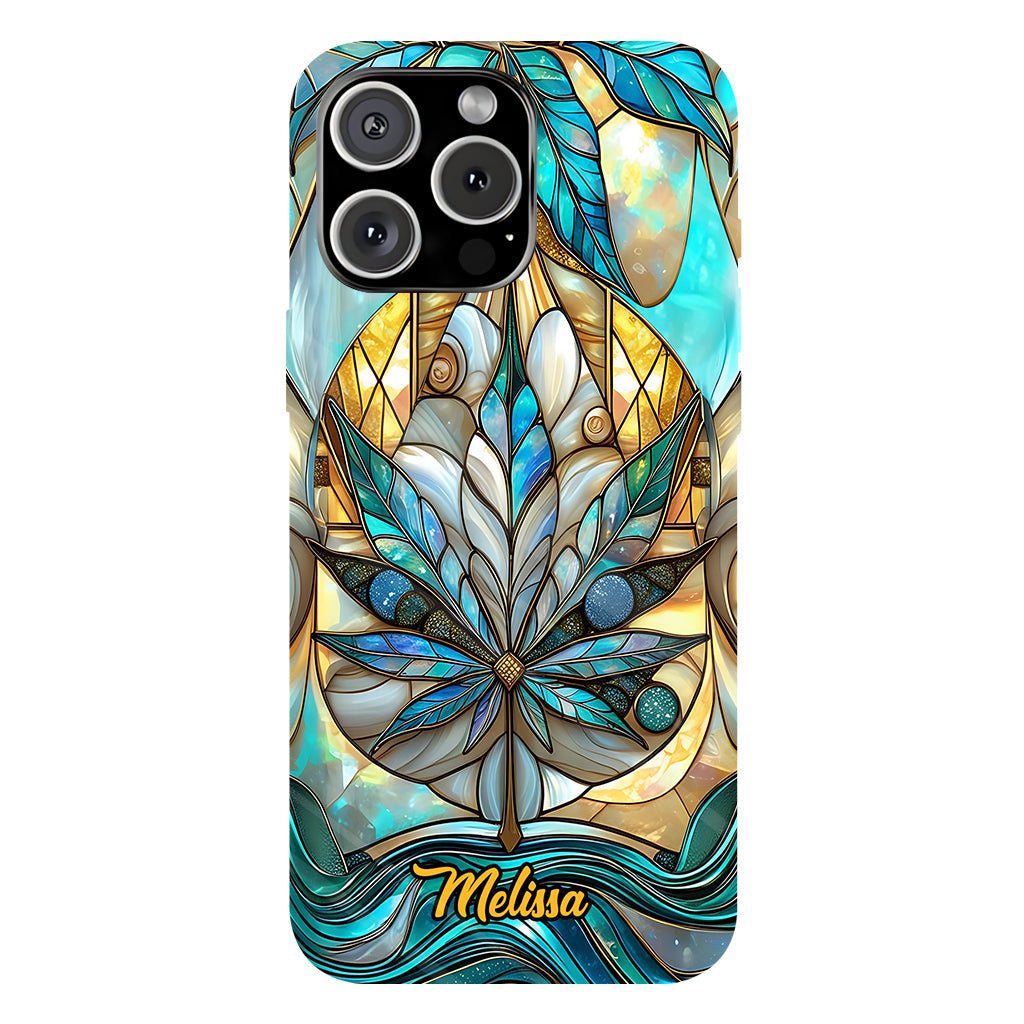 Superbe coque de téléphone personnalisée avec motif feuille et cannabis