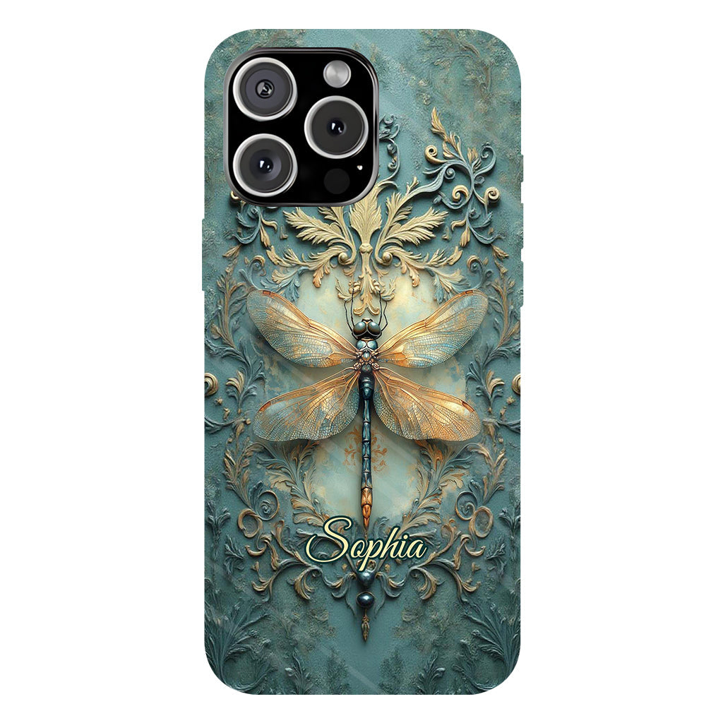 Superbe coque de téléphone personnalisée avec motif libellule - Motif libellule intégral