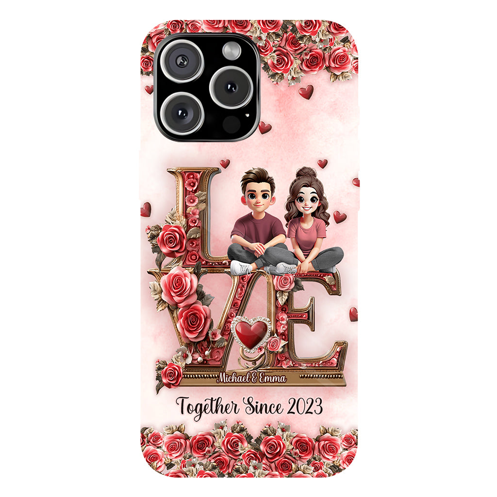 I Love You Forever - Personalized Couple Full Print Phone Case