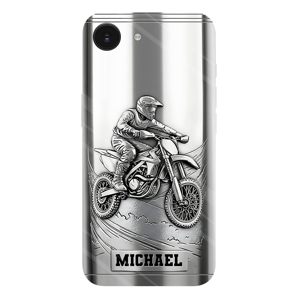 Metalic Dirt Bike/ Motocross - Personalized Dirt Bike Full Print Phone Case
