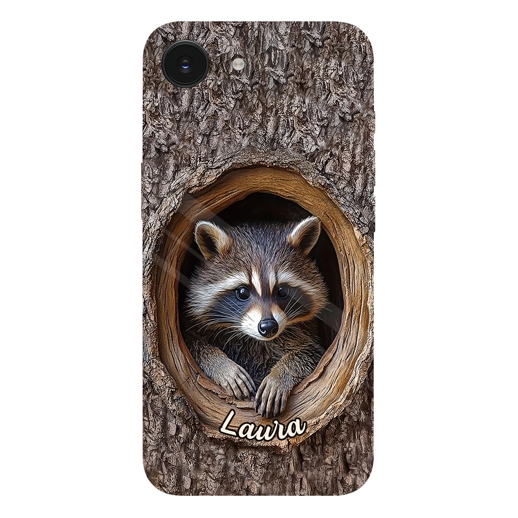 Adorable raton laveur - Coque de téléphone personnalisée avec motif raton laveur intégral