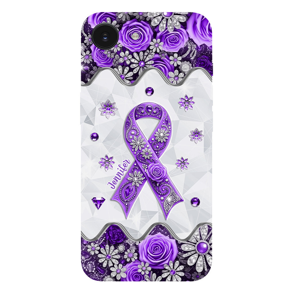 Sensibilisation au cancer - Coque de téléphone personnalisée avec impression intégrale sur la sensibilisation au cancer du pancréas