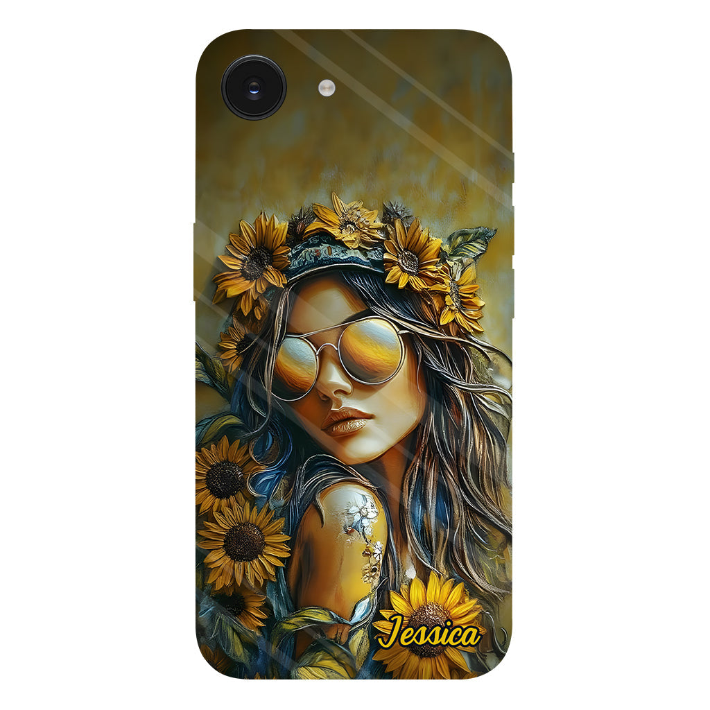 Hippie Soul Sunflower Girl - Personalized Hippie Full Print Phone Case