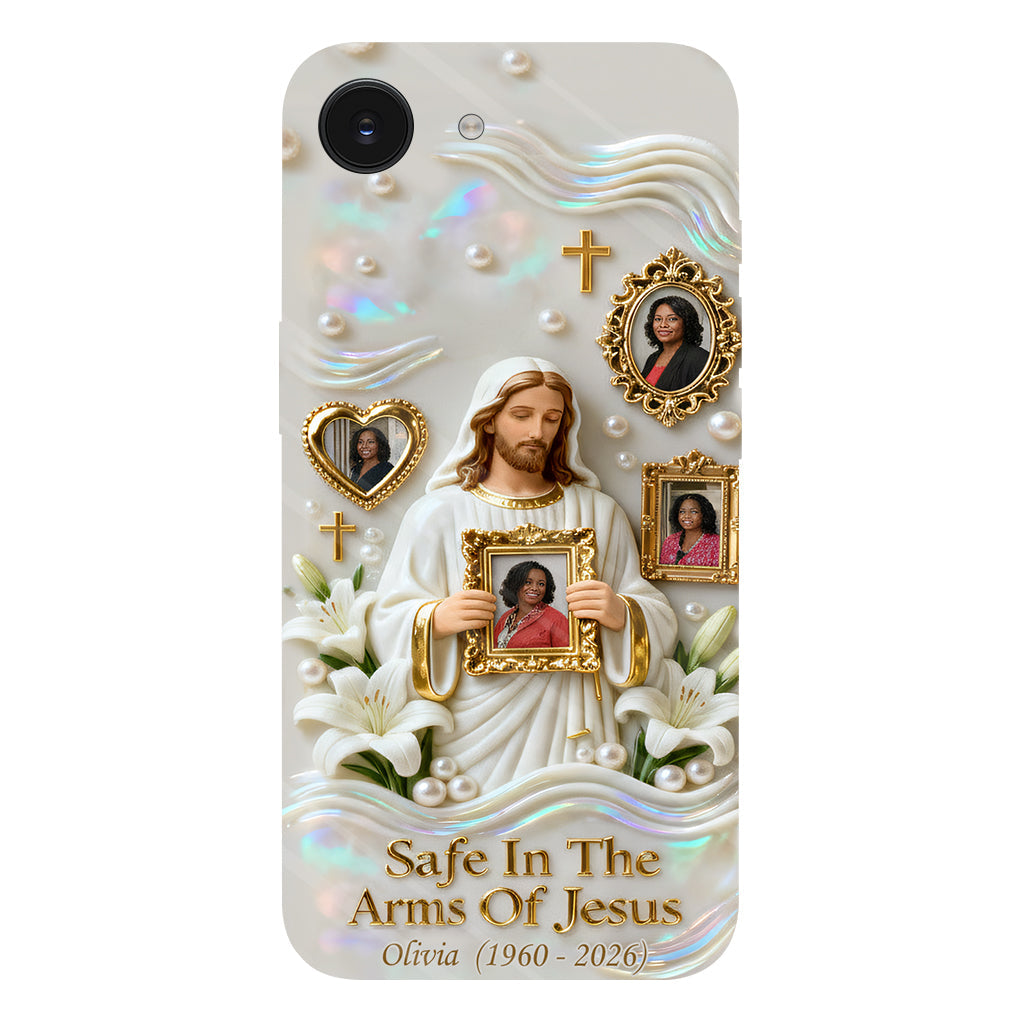 Save In The Arms Of Jesus - Personalized Memorial Full Print Phone Case