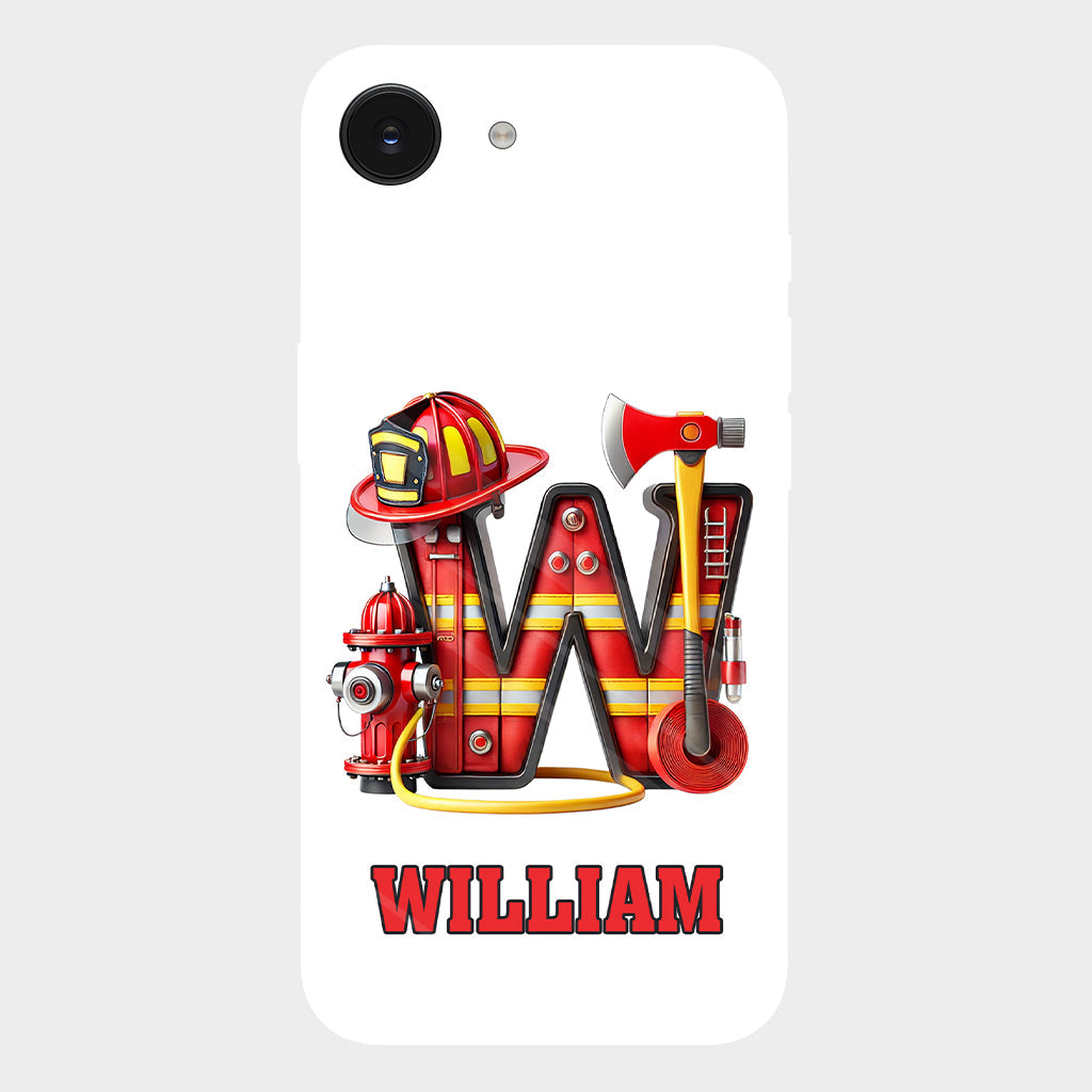 Alphabet Firefighter - Personalized Firefighter Full Print Phone Case