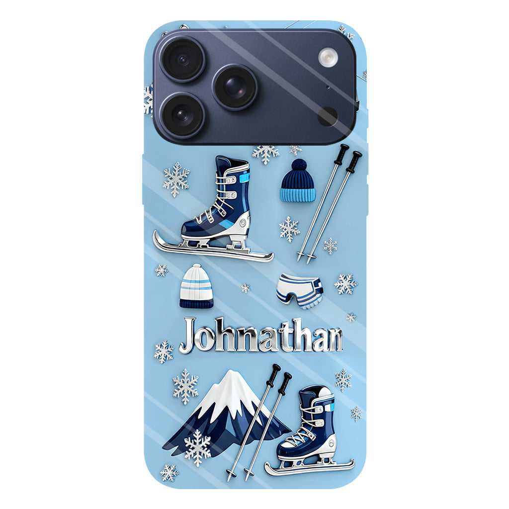 Le ski me rend heureux - Coque de téléphone personnalisée avec impression intégrale sur le thème du ski