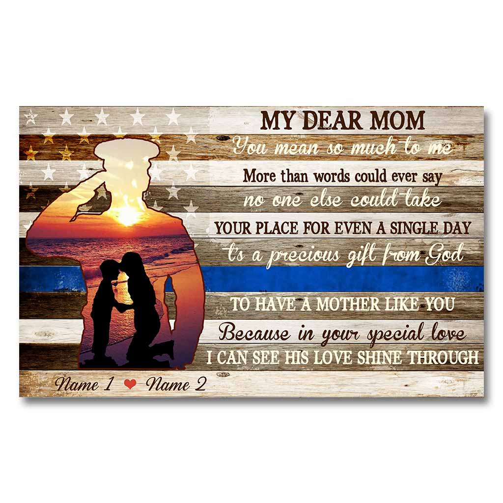 My Dear Mom - Personalized Mother's Day Police Officer Poster